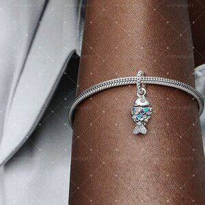 Pandora Blue Scaled Fish Dangle Charm
